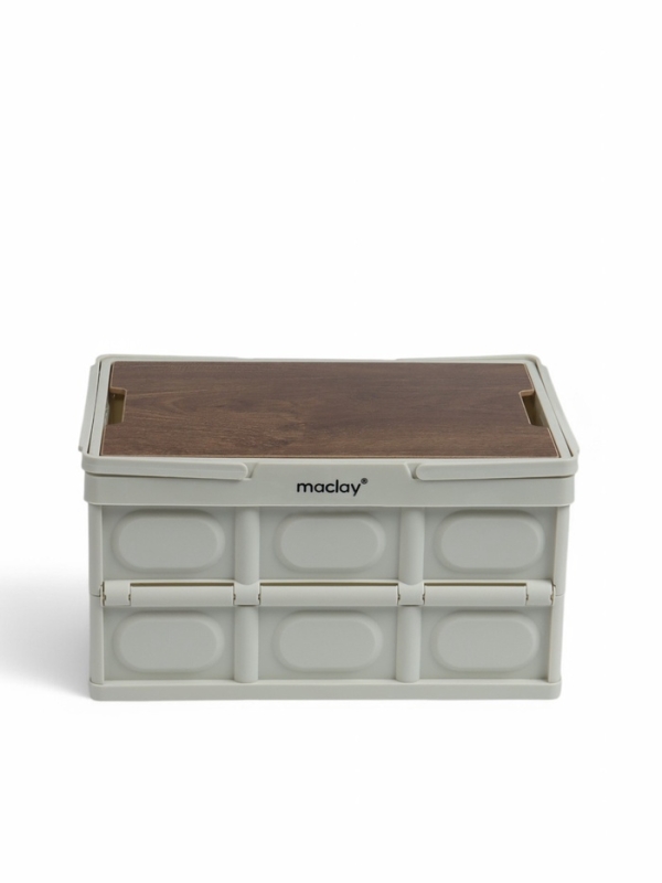Стол - корзина Maclay 2 в 1, складной, 15 л, 33 х 22 х 17/4,5 см, светло-серый