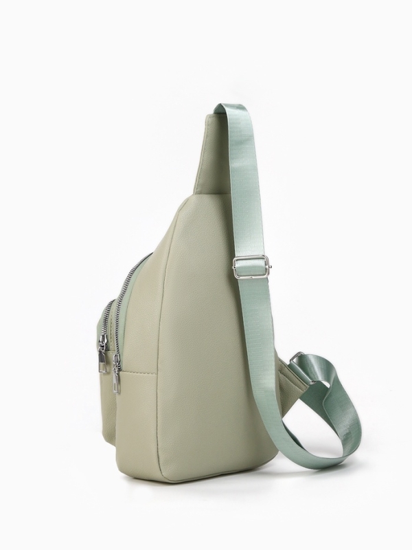 Рюкзак-слинг, 18*5,5*29 см, отд на молнии, 1 н/карман, зеленый