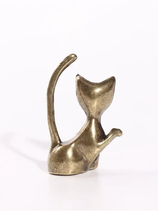 Фигурка декоративная &laquo;Кошка с поднятой лапкой&raquo;, металл, 2.6&times;1.2&times;4 см