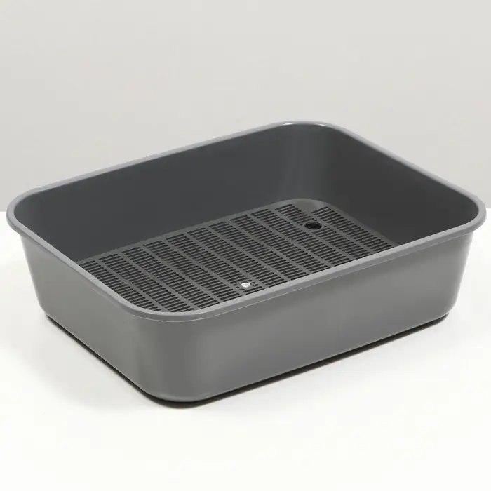 Туалет для кошек &laquo;Сима&raquo; FIX, 29&times;38&times;10.5 см, с сеткой, пластик, серый