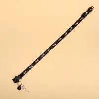 Ошейник для кошек &laquo;Рыбёшка&raquo;, 30&times;1 см, светящийся, с бубенчиком и подвесом, полиэстер, чёрный