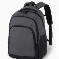 Рюкзак, 27*14*38,5 см, 2 отд 3н/карм, Комби, Водонепрон. дно, серый/черн