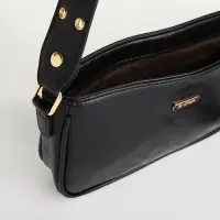 Сумка женская багет на молнии, 25&times;5&times;15 см, чёрная