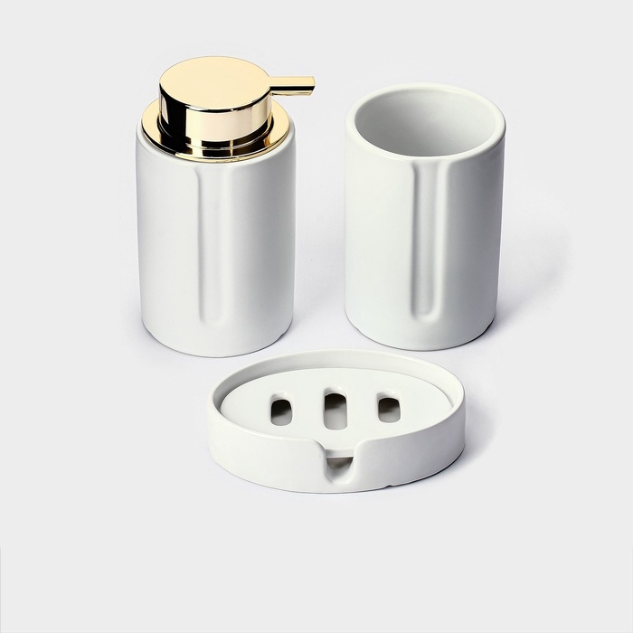 Набор для ванной Набор для ванной "Gloss" 3 предмета (дозатор для мыла, стакан, мыльница)