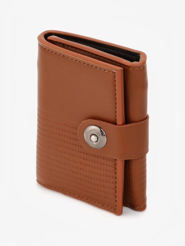 Портмоне муж (3 слож) 9,5*3*11,5 см, 3 отд, д/карт, д/монет, на магните, св коричневый