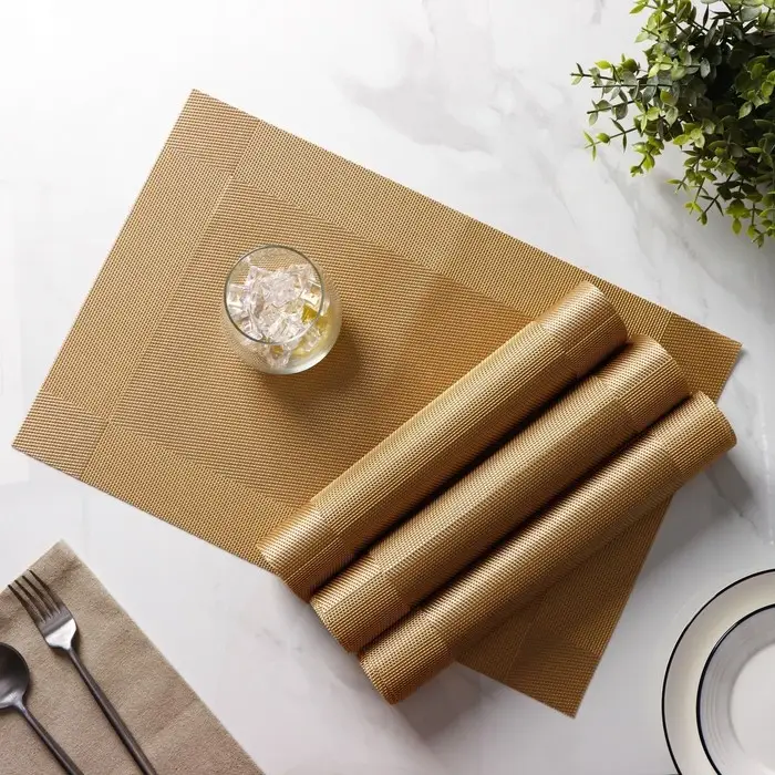 Салфетки сервировочные на стол Доляна &laquo;Шахматы&raquo;, 45&times;30 см, 4 шт., карамельные