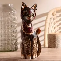 Интерьерный сувенир "Кошка с красными вставками" 30 см Интерьерный сувенир "Кошка с красными вставками" 30 см