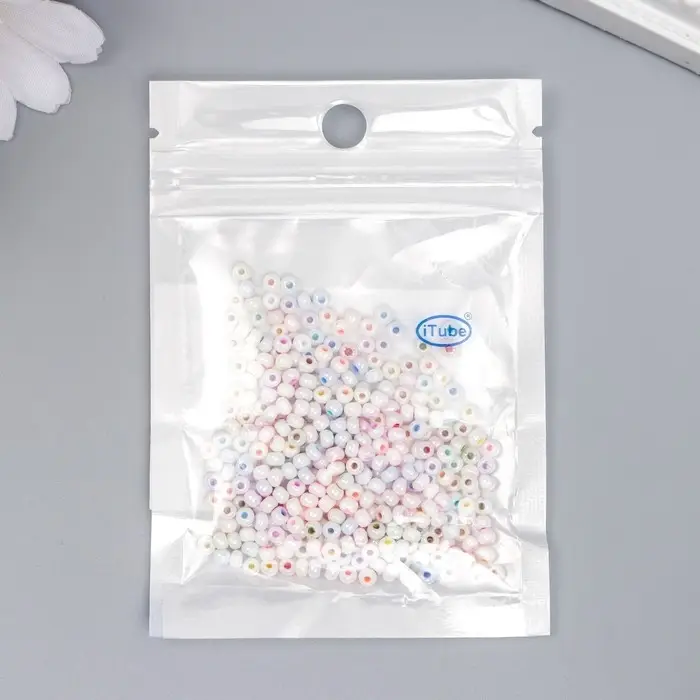 Бисер стекло 8/0  Бисер стекло 8/0 "Цветная серединка. Радуга" 10 гр