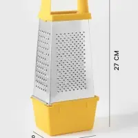 Тёрка с контейнером КВАРЦ &laquo;Универсал&raquo;, 4 грани, 450 мл, 27&times;12 см, металл, МИКС