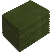 Набор полотенец махровых бордюр 440 г/м2, 50х90 оливковый, 10шт