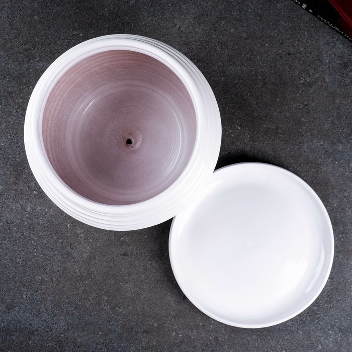 Горшок цветочный Горшок цветочный "Сатурн" белый, 4л