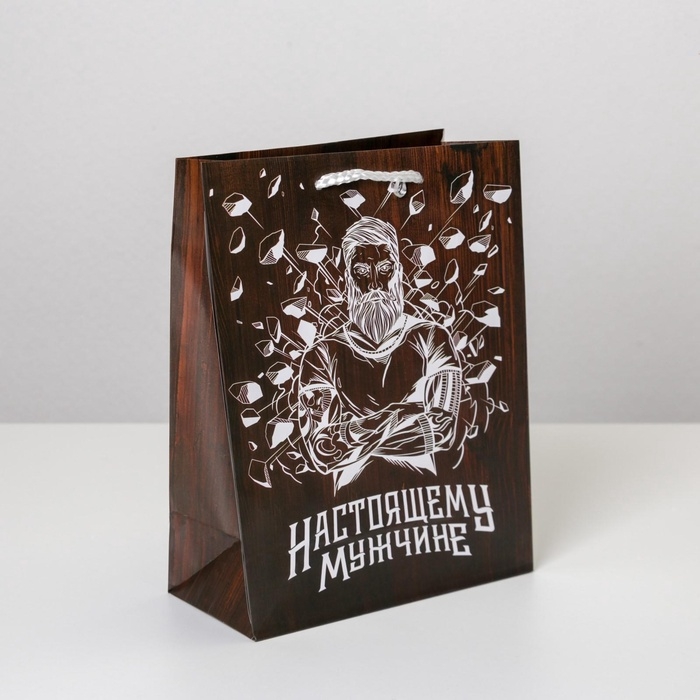 Пакет подарочный ламинированный, упаковка, «Настоящему мужчине», MS 18 х 23 х 8 см Пакет подарочный ламинированный, упаковка, «Настоящему мужчине», MS 18 х 23 х 8 см