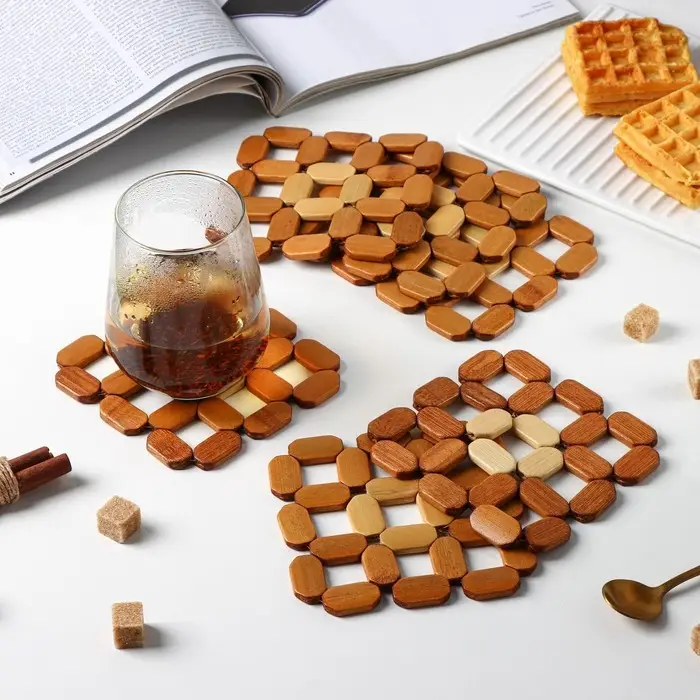 Подставка под горячее Доляна «Бамбук», под кружку, бамбук, 12×12 см Подставка под горячее Доляна «Бамбук», под кружку, бамбук, 12×12 см