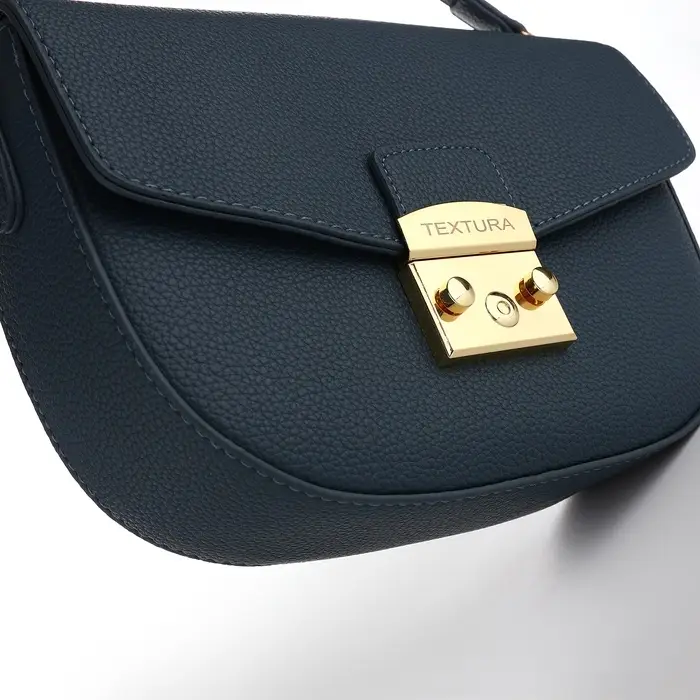 Сумка женская мессенджер TEXTURA на клапане, 23&times;6&times;15 см, синяя