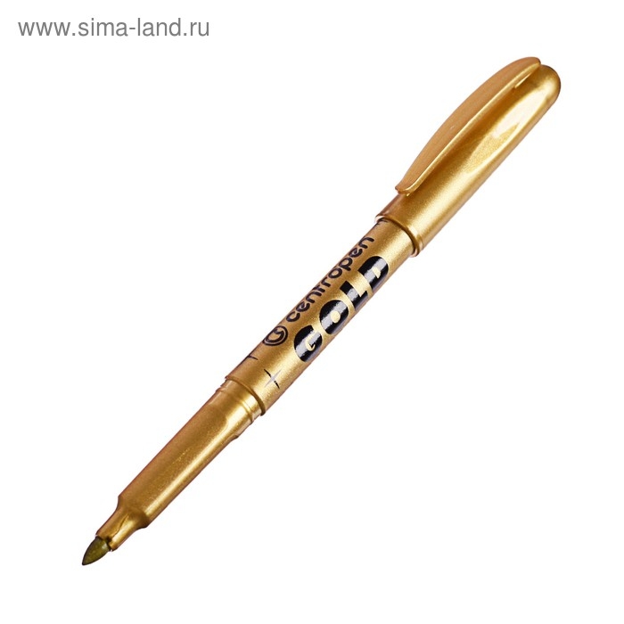 Маркер перманентный для декора 3.8 мм Centropen 2690, линия 1,5 -3,0 мм, цвет золотой Маркер перманентный для декора 3.8 мм Centropen 2690, линия 1,5 -3,0 мм, цвет золотой