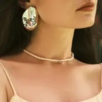 Серьги пластик «Зерно» кофейное, цвет серебро