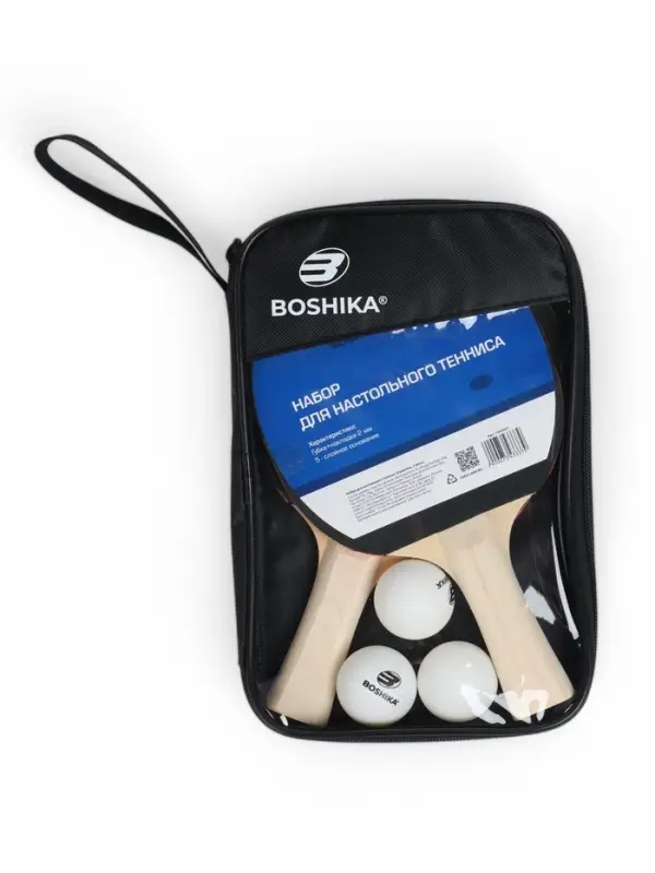 Набор для настольного тенниса BOSHIKA Control 10: 2 ракетки,3 мяча, губка 1.5 мм, коническая ручка