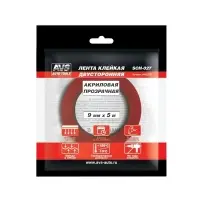 Лента клейкая двусторонняя AVS SCH-027 9 mm x 5 m акриловая основа (прозрачная)