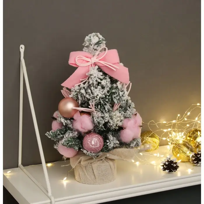 Искусственная ёлка настольная &laquo;Зимнее волшебство. Сюрприз в мешочке&raquo;, 31&times;17 см, розовая