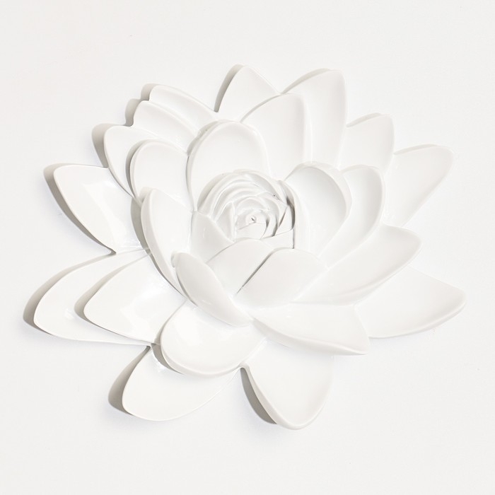 Декорация настенная панно, Декорация настенная панно, "Лотос" 15.5 x 18.5 см, белый