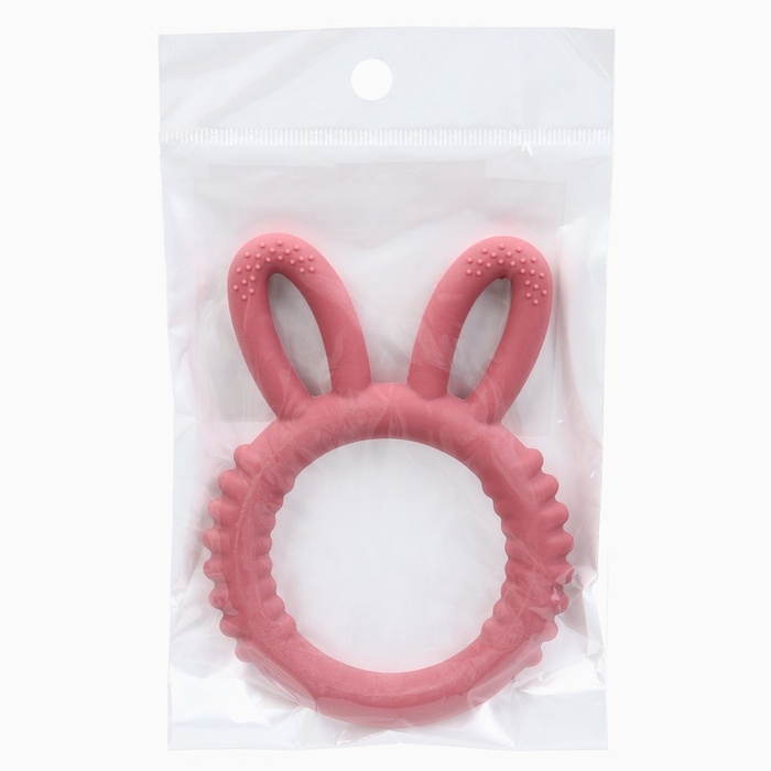 Прорезыватель силиконовый для зубов Крошка Я «Зайка», красный Прорезыватель силиконовый для зубов Крошка Я «Зайка», красный