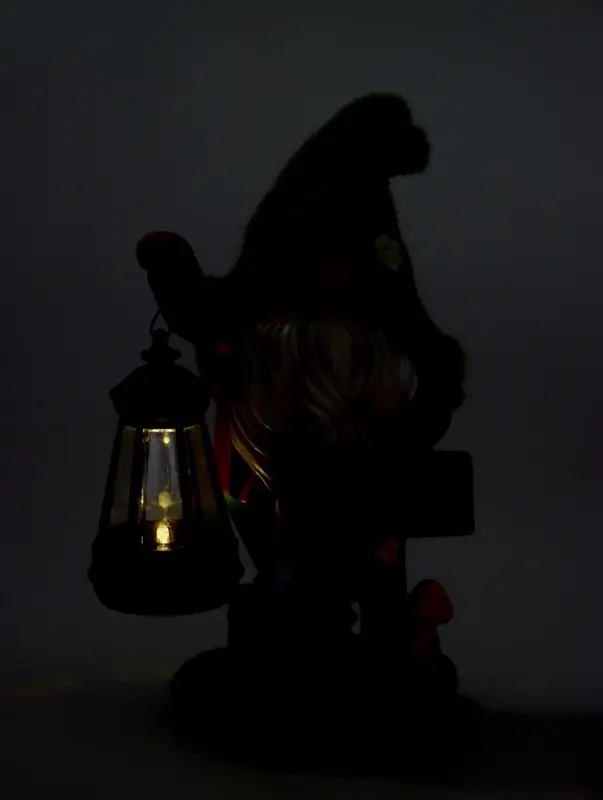 Садовая фигура - фонарь &laquo;Гном Welcome&raquo; 9&times;15&times;25 см, Greengo