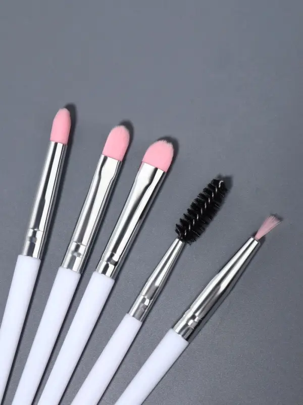 Набор кистей для макияжа COLOR POWER pink, 10 шт., в чехле, белый