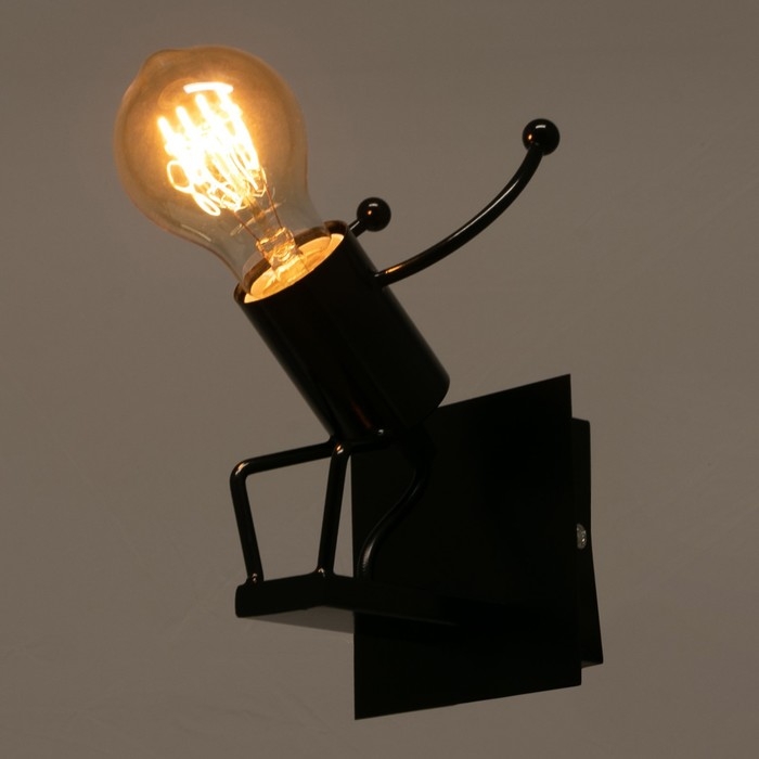 Бра "Человечек" E27 40Вт черный 11х17х19 см