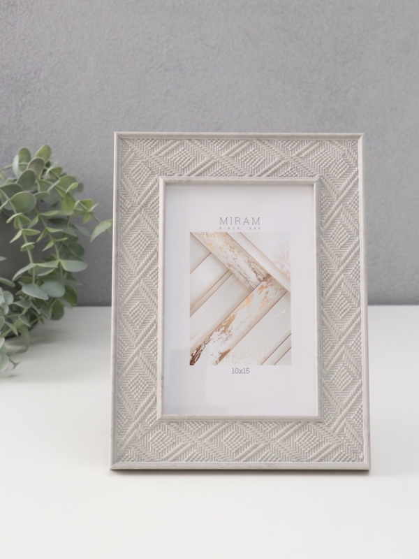 Фоторамка пластик Фоторамка пластик "МИРАМ" 10х15 см, серый