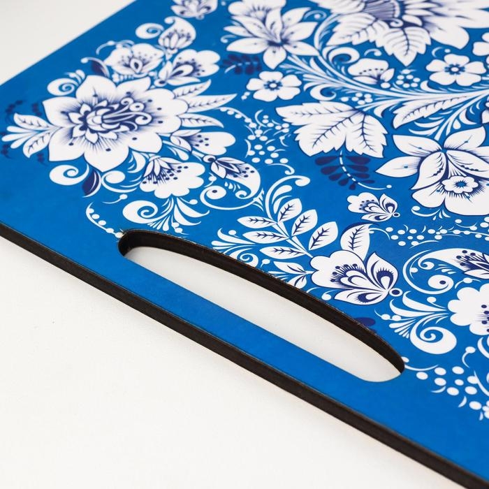 Разделочная доска-поднос  Разделочная доска-поднос "Гжель" 36х28 см