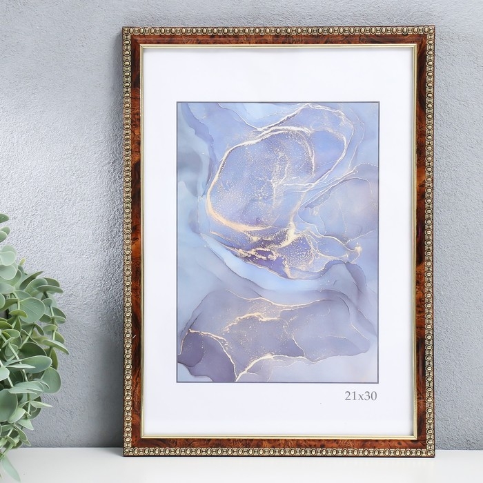 Фоторамка пластик Фоторамка пластик "Камея" 21х30 см, карельская берёза