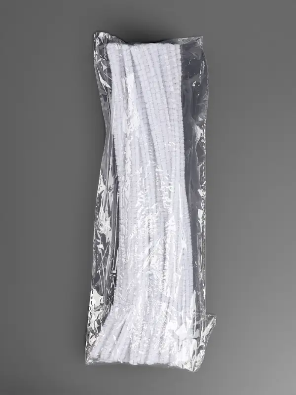 Синельная проволока, набор 50 шт., белая с люрексом, 30 см