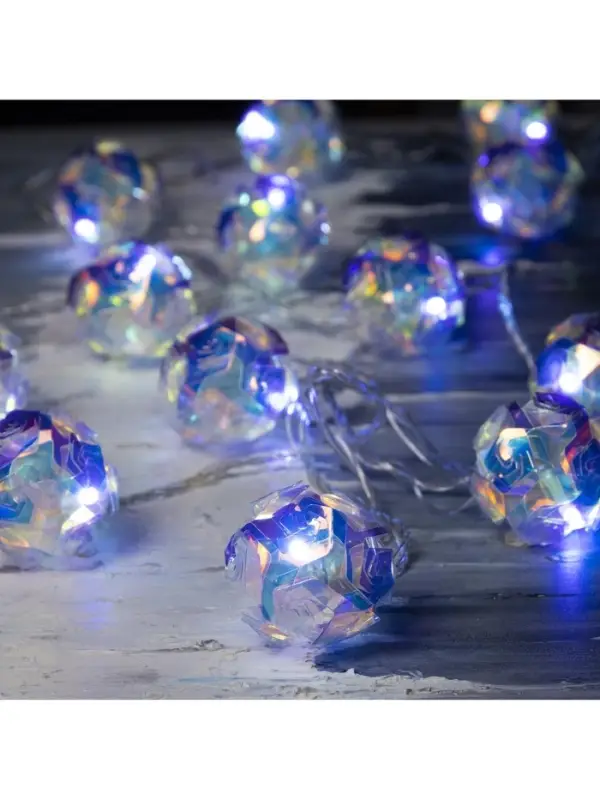 Гирлянда &laquo;Нить&raquo; 4.5 м с насадками &laquo;Цветочные шары&raquo;, IP20, прозрачная нить, 15 LED, свечение белое, 220 В