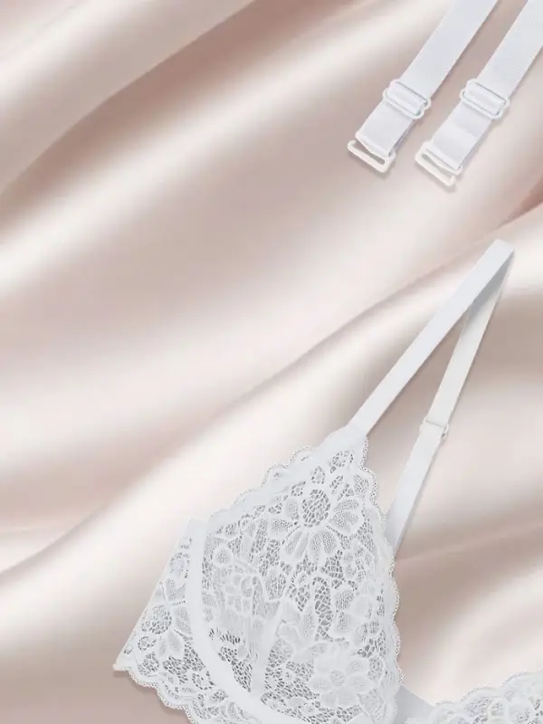 Лямки для бюстгальтера, текстильные, 1.8 см, 45 см, пара, белые