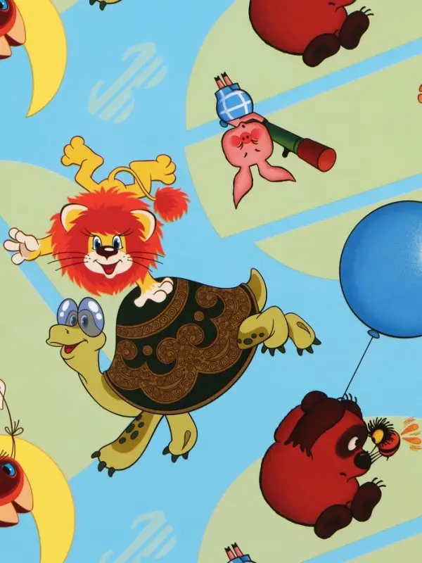 Бумага упаковочная глянцевая &laquo;Добрые мультики&raquo;, 70&times;100 см