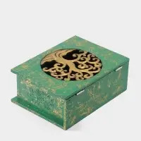 Шкатулка "Древо" 24х18х9 см, МДФ, цв. зелёный