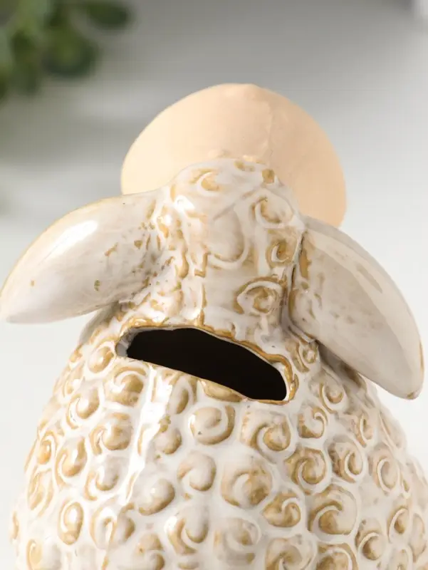 Копилка для денег керамика &laquo;Кудряш бараш&raquo;, беж, 11.6&times;11.5&times;12 см