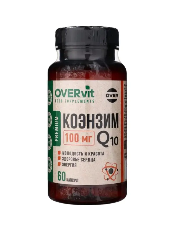 Коэнзим Q10 максимум OVERvit, 100 мг, 60 капсул Коэнзим Q10 максимум OVERvit, 100 мг, 60 капсул