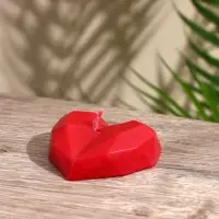 Свеча декоративная &laquo;Сердце гранёное&raquo;, соевый воск, 4&times;6&times;2 см