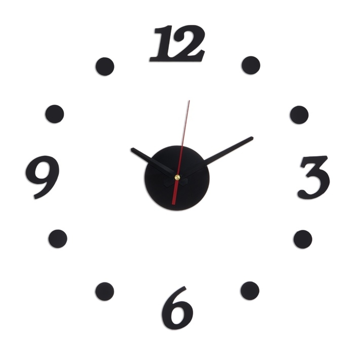 Часы настенные интерьерные, 3d, бесшумные, наклейка, большие, d-40 см Часы настенные интерьерные, 3d, бесшумные, наклейка, большие, d-40 см