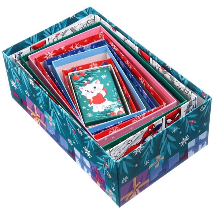 Новый год. Набор коробок 10 в 1 Новый год. Набор коробок 10 в 1 "С Новым годом!", Disney зеленая