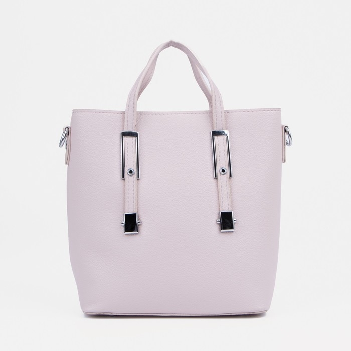 Сумка женская тоут на молнии, цвет розовый