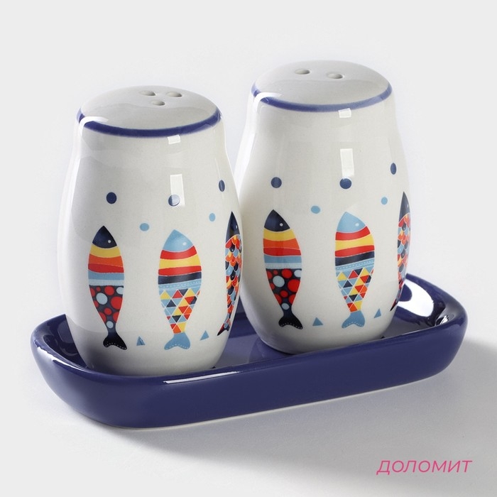 Набор для специй Доляна «Емеля», 2 предмета: солонка, перечница, 130 мл Набор для специй Доляна «Емеля», 2 предмета: солонка, перечница, 130 мл