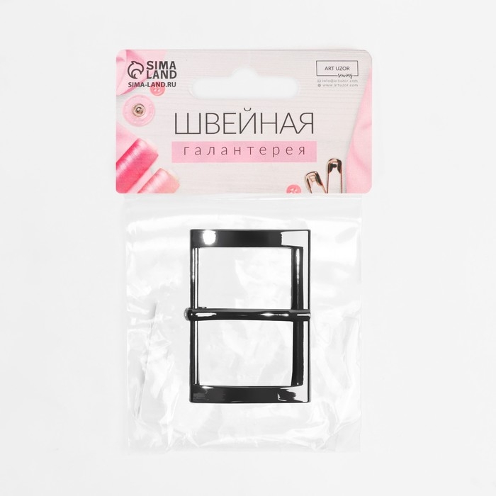 Пряжка для ремня, 4,8 × 3,4 см, 38 мм, цвет чёрный никель Пряжка для ремня, 4,8 × 3,4 см, 38 мм, цвет чёрный никель