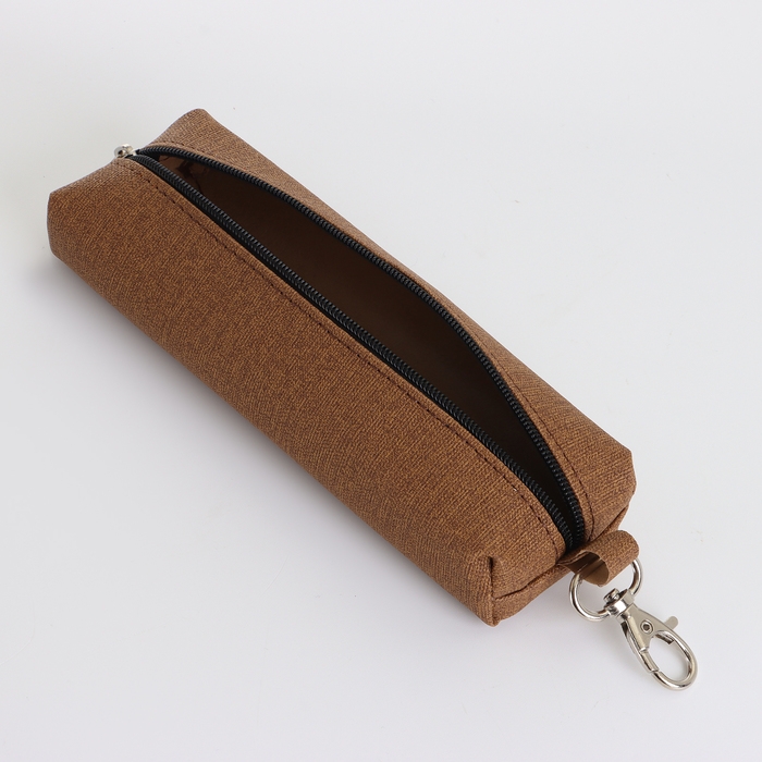 Ключница на молнии, длина 16 см, кольцо, карабин, цвет коричневый Ключница на молнии, длина 16 см, кольцо, карабин, цвет коричневый
