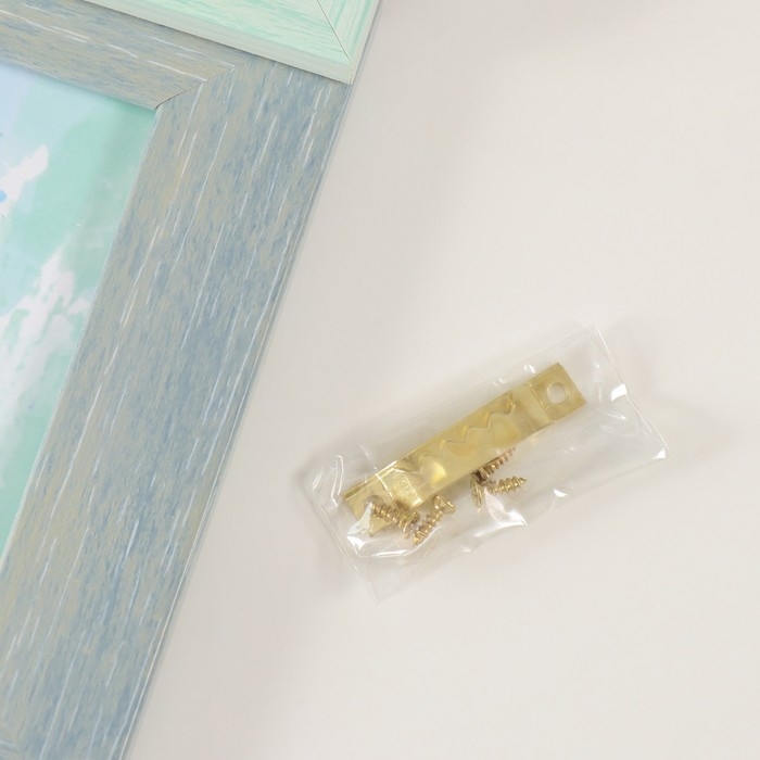 Фоторамка пластик на 4 фото 10х15 см  Фоторамка пластик на 4 фото 10х15 см "Аврора" зелено-голубая 31,5х31,5 см