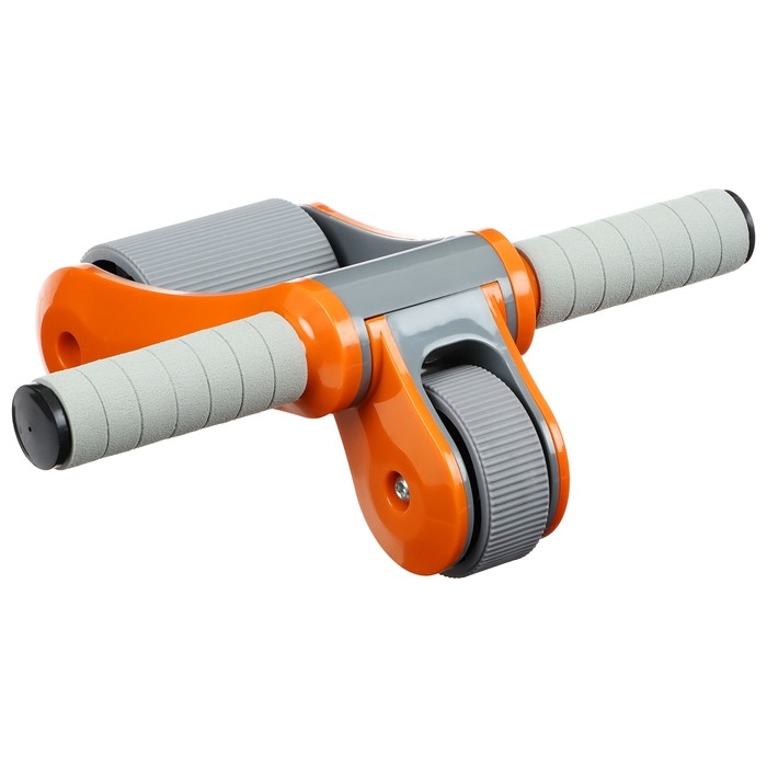 Ролик для пресса ONLYTOP, 33х24х24 см, с ковриком, цвет серый/оранжевый Ролик для пресса ONLYTOP, 33х24х24 см, с ковриком, цвет серый/оранжевый