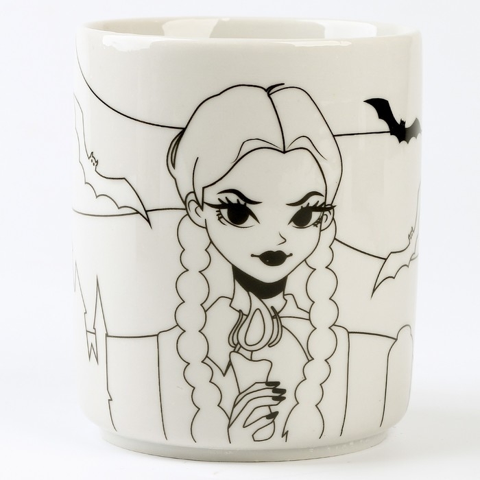 Роспись кружки красками (частичное заполнение) &laquo;Девочка с косичками&raquo;