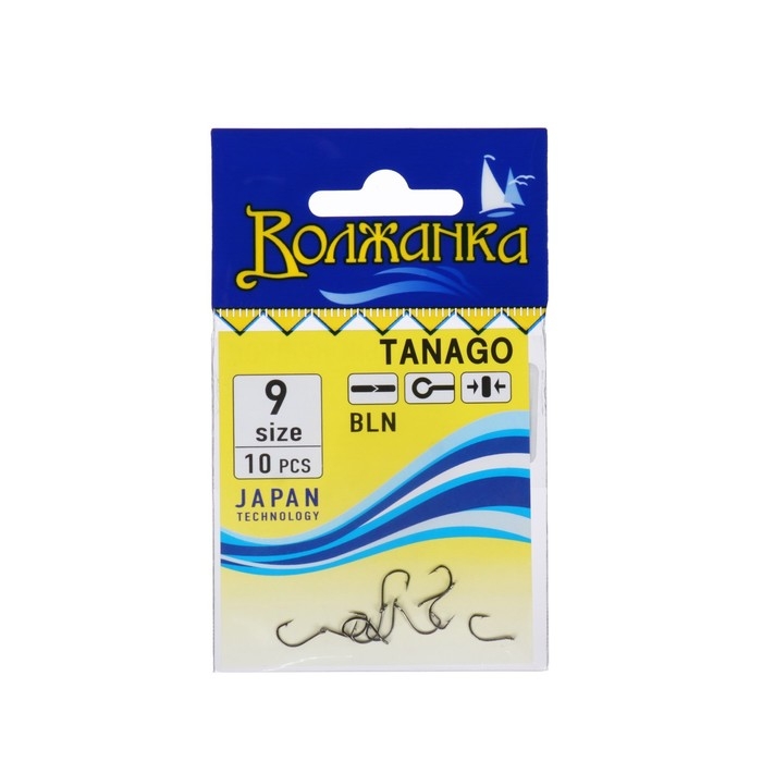 Крючки  Крючки "Волжанка", серия Tanago, № 9, 10 шт.