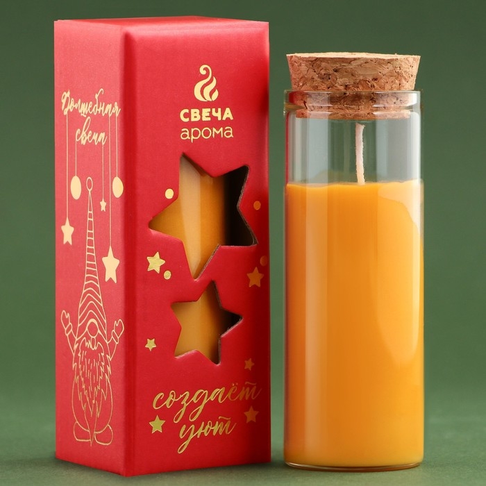 Новогодняя свеча в колбе «Апельсин» Новогодняя свеча в колбе «Апельсин»